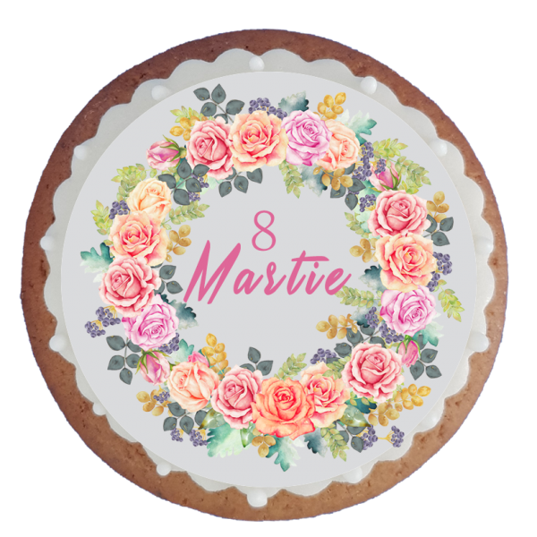 Martisor turta dulce 8 martie trandafiri